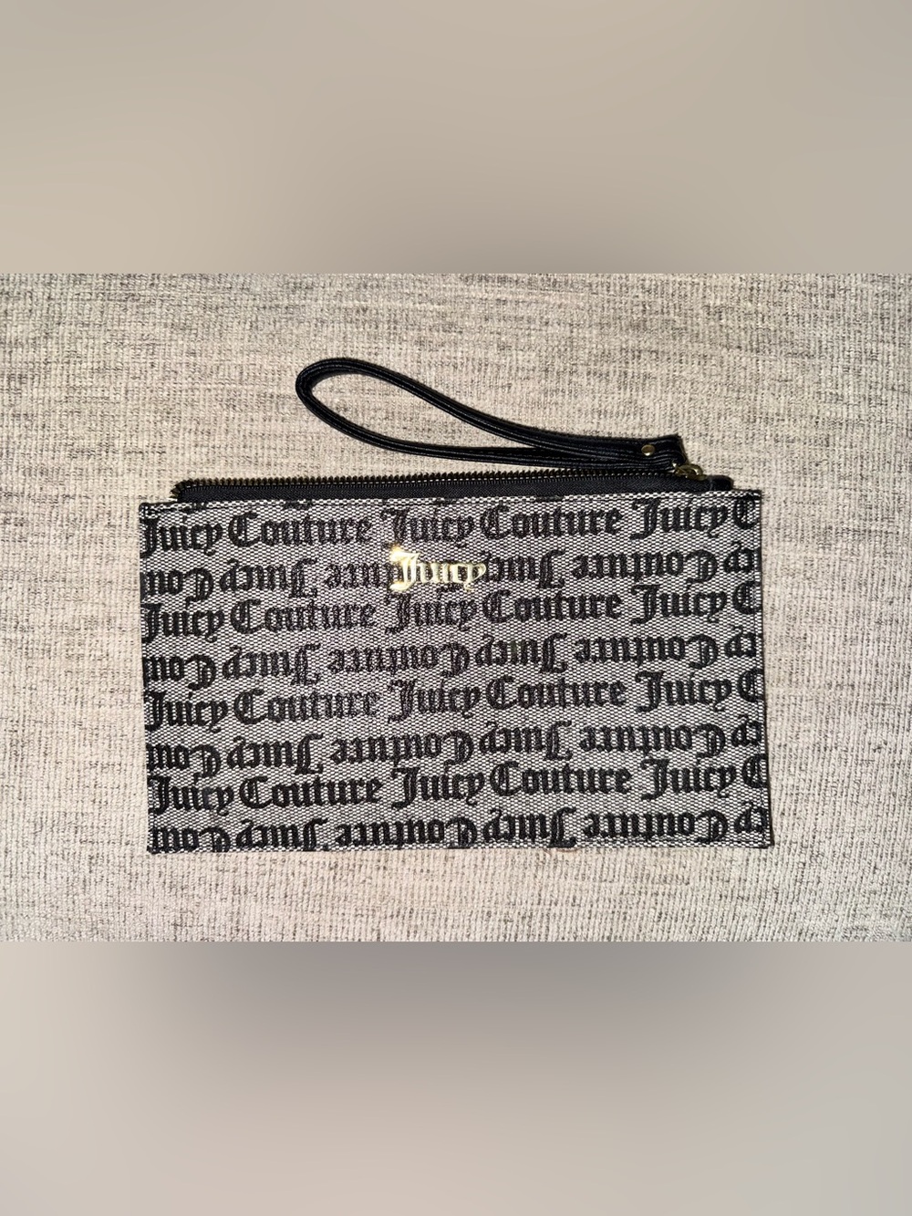 Juicy Couture Ash Black Logo Wristlet Pouch